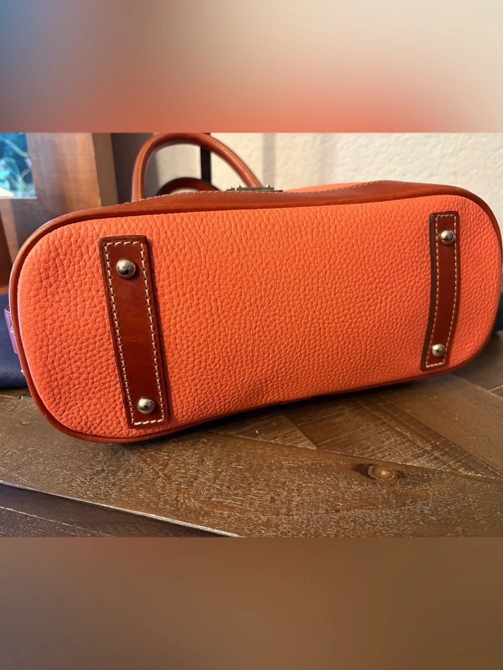 NWT Dooney & Bourke Coral Pebble Grain Zip Zip Satchel R343